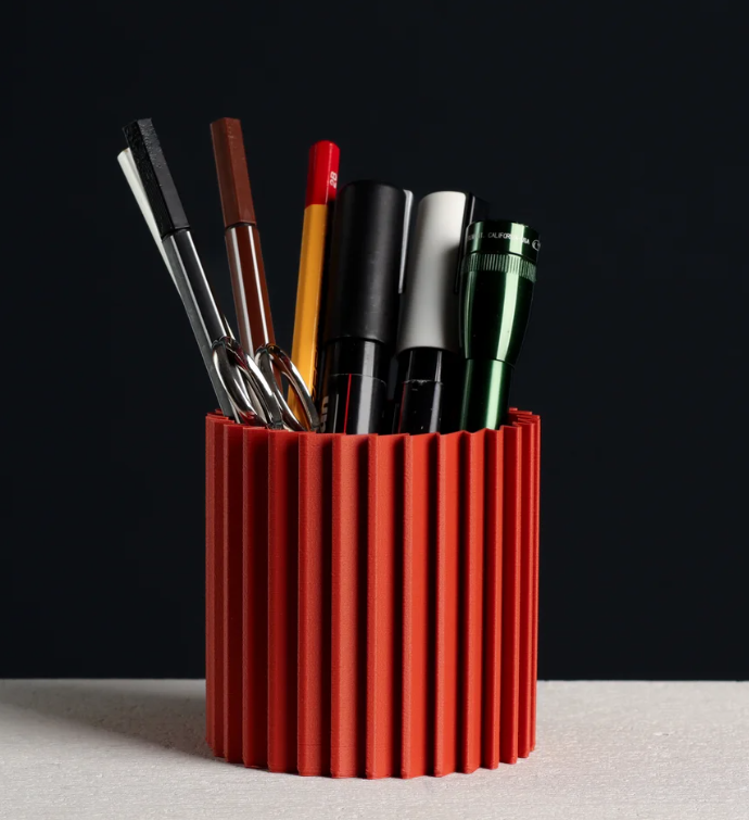 Modern Minimalist Desk Organizer - 3D Printed Pen Holder for Home Office (Nordic Style)